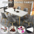 DF Sintered Stone Dining Table Set | Marble Table and Chair | Long Dining Table | Nordic Gold Dining