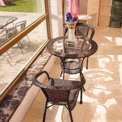 Mingran furniture rattan chair three piece set balcony small table chair tea table chair combination