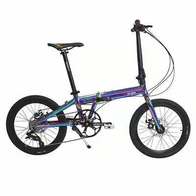 KOSDA KSD-5 Foldable Bicycle Electroplating 20 Inch 8-speed Dual Disc Brake Bicycle Aluminum Alloy