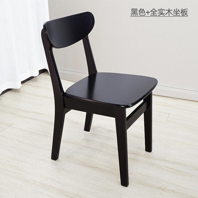 Solid Chair Nordic 2021 Wood Dining Home Restaurant Modern Minimalist Desk Back Stool Cafe Black