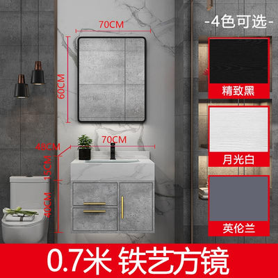 Bathroom Marble Bathroom Cabinet Combination Set Wash Basin Light Luxury Intelligent Bathroom Simple