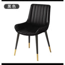 DF Upgrade Dining Chair With Gold Legs Waterproof Leather Nordic Chair Home Back Stool