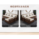 AUSITUR Sofa Living Room Solid Wood Sofa Winter And Summer Dual-use New Chinese Chaise Sofa Set