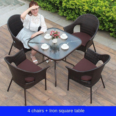 Furniture Outdoor Tables And Set Chairs Three Leisure Pieces Garden Rattan Balcony Table Chair