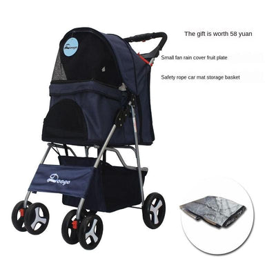 Foldable Pet Stroller Dog Detachable Cart with 4 Wheels