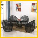 Balcony Table And Chair*spot*Modern Outdoor Rattan Chair 3/4/5 Piece Set Indoor Courtyard Rattan Tea