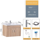 Solid Wood Bathroom Cabinet Wash Basin Cabinet Combination Washbasin Balcony Toilet Wall-mounted