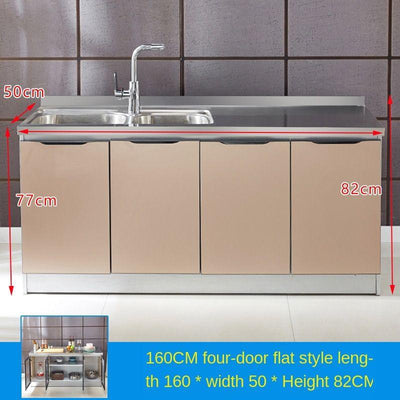 Stainless Steel Cabinet Simple Kitchen Cabinet Counter Stiller Cabinetself-assembly Economy Cabinet