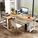 Wood L-Shaped Computer Desk Laptop Table Office Desk Study Table Space-Saving Easy to Assemble