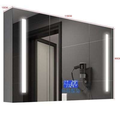 Bathroom Intelligent Mirror Cabinet Wall Mounted Toilet Demister Mirror with Shelf Storage