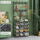 Shoe rack light luxury multi-layer shoe cabinet metal shoe rack multi-functional two-in-one coat