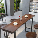 Bar table wrought iron household simple wall water bar table and chair solid wood long high table