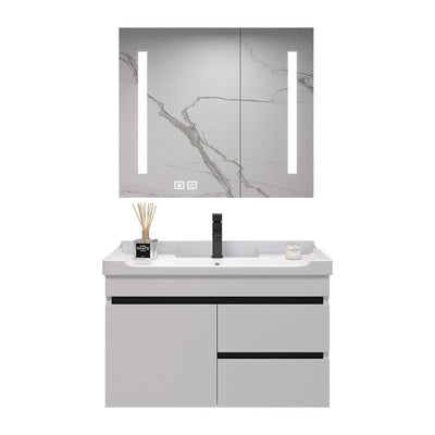 Nordic Solid Wood Bathroom Cabinet Combination Bathroom Washstand Washbasin Cabinet Small Family