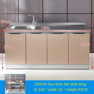 Stainless Steel Cabinet Simple Kitchen Cabinet Counter Stiller Cabinetself-assembly Economy Cabinet