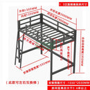 Double Decker Loft Bed Elevated Bunk Black Iron Metal Frame for Home Student Domintory