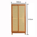 Koala Japanese Style Solid Wood Wardrobe Home Bedroom Wicker Sliding Door Wardrobe Flat Simple Large