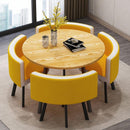 (4+1) Nordic Simple Round Dining Coffee Table Chair