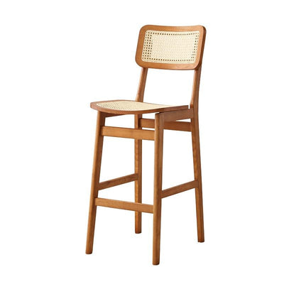 Arper Rattan Chair Solid Wood Bar Stool Nordic Home Dining Chair Indonesian Rattan Backrest Chair