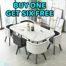 Nordic 1 Table And 6 Chairs Marble Dining Table Combination Home/ Small Apartment Office Conference