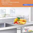 CLEAN Kitchen Sink Integrated 304 Stainless Steel Sink Household Wash Basin Support Platform Dish