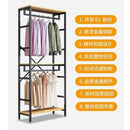 Kinbolee Solid Wood Clothes Rack With Bag Shelf Clothes Stand Steel Pipe Clothes Hanging Rack