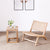 Nordic rattan chair back chair property balcony lounge chair single solid wood recliner rattan chair