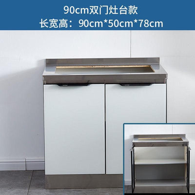 Kitchen Cabinet Sink Cabinet Stainless Steel Simple Assembly Cupboard Kitchen Stove Cabinet Kitchen