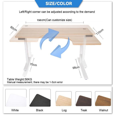 Desiny Height Adjustable Desk L Shape Standing Desk Voice Control Study Table Standing Alarm Home