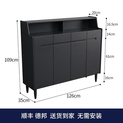 (MUWU) Solid Wood Household Door Large Capacity Shoe Cabinet Living Room Entrance Porch Cabinet