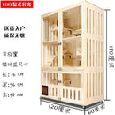 HOOOPET Cat Cage Solid Wood Cat Villa Household Luxury Three Floor Cat Cabinet Pet House