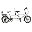 son Father and double bike folding couple tour two people riding parent-child three-person bicycle