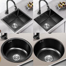 Black Sink Nano Handmade Sink Kitchen Bar Counter Small 304 Stainless Steel Wash Basin Sink