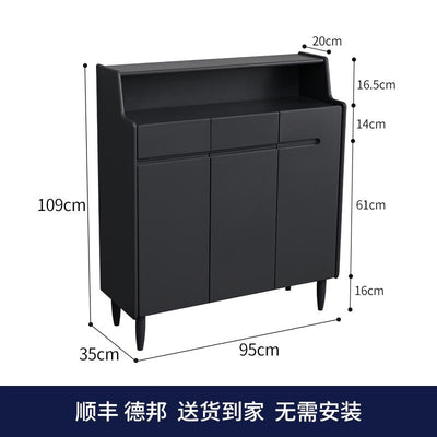 (MUWU) Solid Wood Household Door Large Capacity Shoe Cabinet Living Room Entrance Porch Cabinet