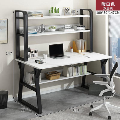 Simple Student Desk With Bookshelf Combination Computer Desk Home Desk