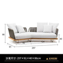 Sofa Chair Outdoor Sofa Courtyard Sunscreen Waterproof Rattan Chair Sofa Rattan Woven Outdoor Lazy