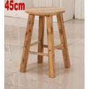 Solid Wood High Chair Fashion Home Chair Baby Booster Seat Creative Small Round Stool with Footrest