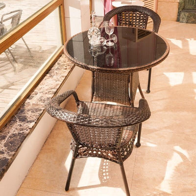 Mingran furniture rattan chair three piece set balcony small table chair tea table chair combination