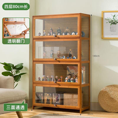 Cabinet Hand-made Display Stand Lego Acrylic Transparent Storage Cabinet Solid Wood Dust-proof