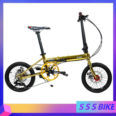 KOSDA KB1608-DZ Foldable Bicycle 16-inch 8-speed Variable Speed Bicycle Electroplated Aluminum Alloy