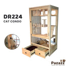 Pazazz Real Wooden Cage Villa Apartment Home Oversized Multi-storey Indoor Cat House with Toilet