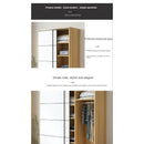 (MUWU) Modern 2021 Wardrobe Nordic Simple Economy Family Bedroom Rental Room Solid Wood Sliding Door