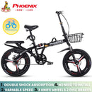 Phoenix🚴‍♀️Folding Bike Spot Road Bikes Ready Stockfolding Bicycles, Women''s Lightweight Portable