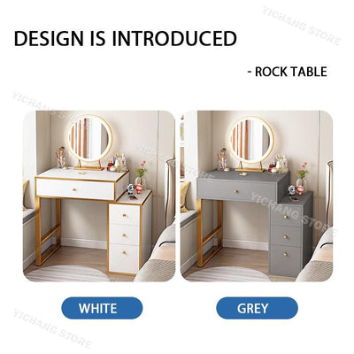 YICHANG Dressing Table With Mirror Light Luxury Style Vanity Table Bedroom Makeup Table With LED