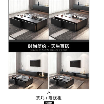 Simple Coffee Table Black Oak Grain Can Lift Coffee Table Large And Small Living Room Storage Can Be