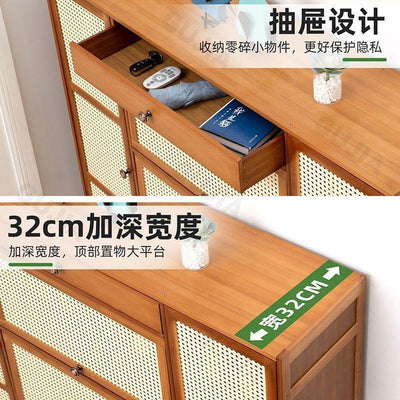 GC Shoe Cabinet Multi-layer Shoes Cabinet Household Solid Wood Shoes Shelf Door Entry Storage