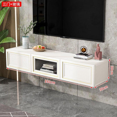 WOODYES Tv Console Cabinet Rock Board Slate Tv Cabinet Hanging Wall Mounted Sintered Stone Tv