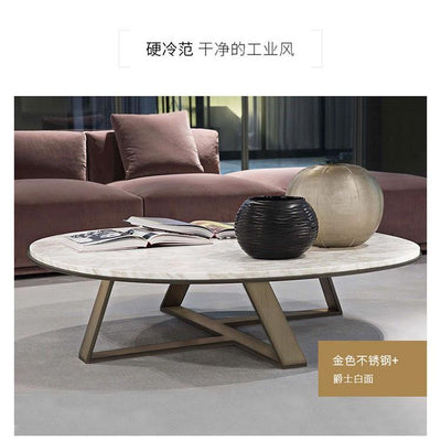 Nordic Marble Coffee Table Italian Living Room Simple Modern Titanium Stainless Steel Creative