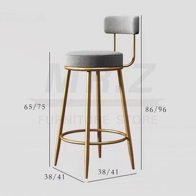 【🇸🇬 Ready Stock】Nordic Bar Modern High Chair Family Chair Backrest Iron Leg Bar stool