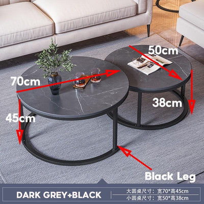 SENBIJU Small Coffee Table Nordic Side Table Round coffee table With Roller