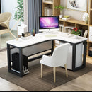 Simple Modern Corner Office Desk Home Desktop table Steel And Wood Computer study desk L-shaped